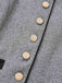 Veste grise à boutons et col montant en fausse laine années 1940