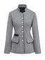 Veste grise à boutons et col montant en fausse laine années 1940