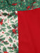 [Pré-vente] Robe de Noël rouge et verte motif houx verticillé col en fourrure années 1940
