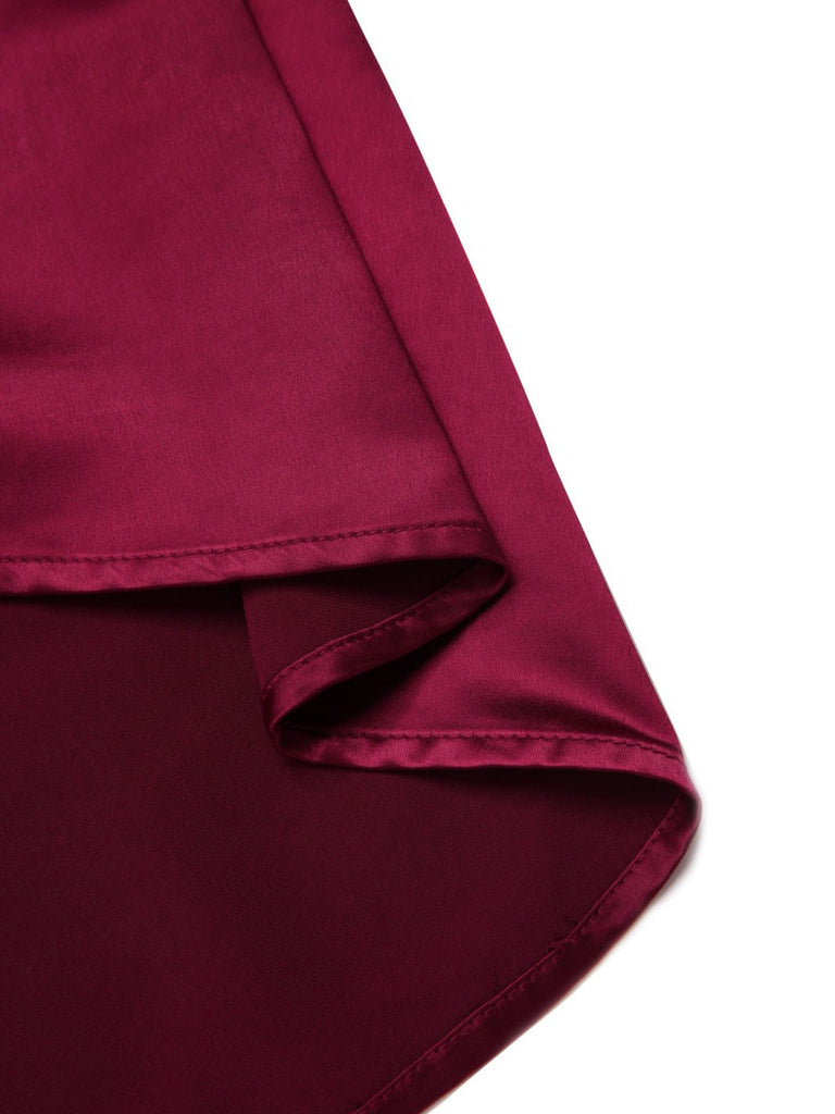 [Prévente] Robe plissée rouge foncé à poches boutonnées années 1950