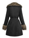 Manteau à col en fausse fourrure revers et ceinture années 1950