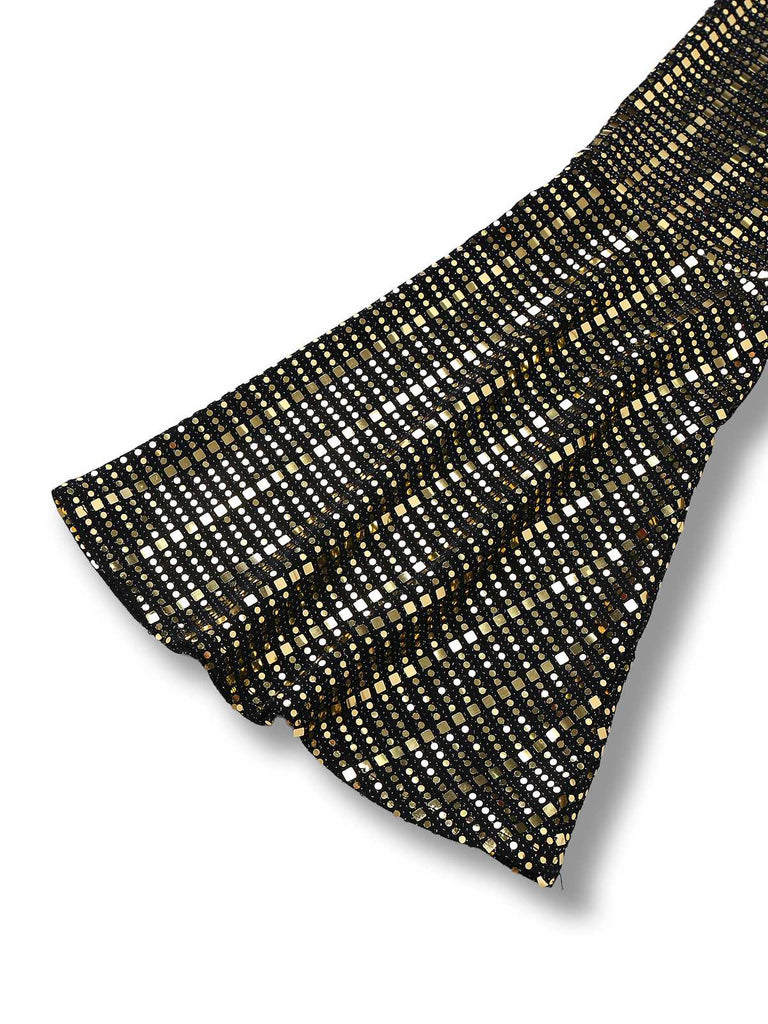 [Prévente] Combinaison sequins à manches cloches noire années 1980