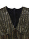 [Prévente] Combinaison sequins à manches cloches noire années 1980