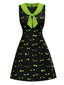 [Prévente] Robe noire avec yeux de démon Halloween années 1960