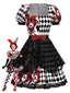 [Prévente] Robe de poker à carreaux rouge et noire années 1980
