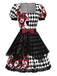 [Prévente] Robe de poker à carreaux rouge et noire années 1980