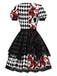 [Prévente] Robe de poker à carreaux rouge et noire années 1980