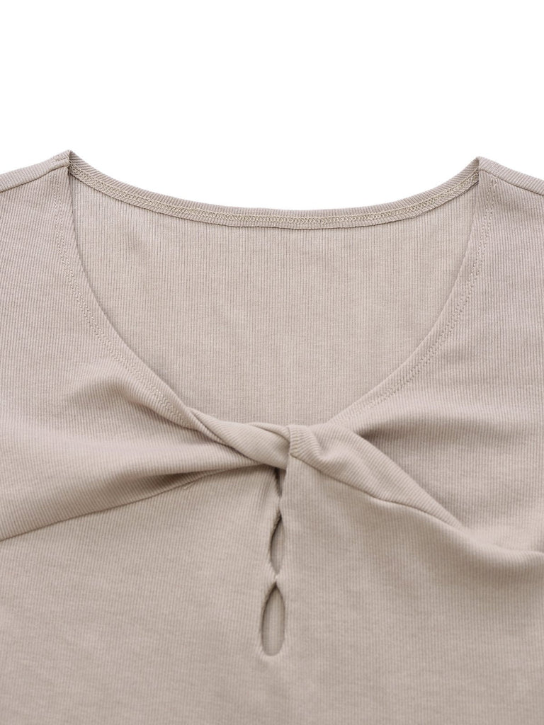 Pré-vente] Robe trapèze motif d'élan de Noël beige en maille torsadée des années 1950