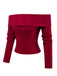 [Prévente] Pull tricoté rouge à épaules dénudées années 1950