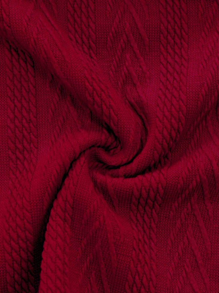 [Prévente] Pull tricoté rouge à épaules dénudées années 1950