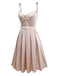 [Pré-vente] Robe plissée à la taille champagne en satin nacré années 1950