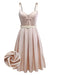 [Pré-vente] Robe plissée à la taille champagne en satin nacré années 1950