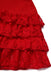 [Pré-vente] Robe de soirée rouge à volants col bateau en dentelle pailletée des années 1930