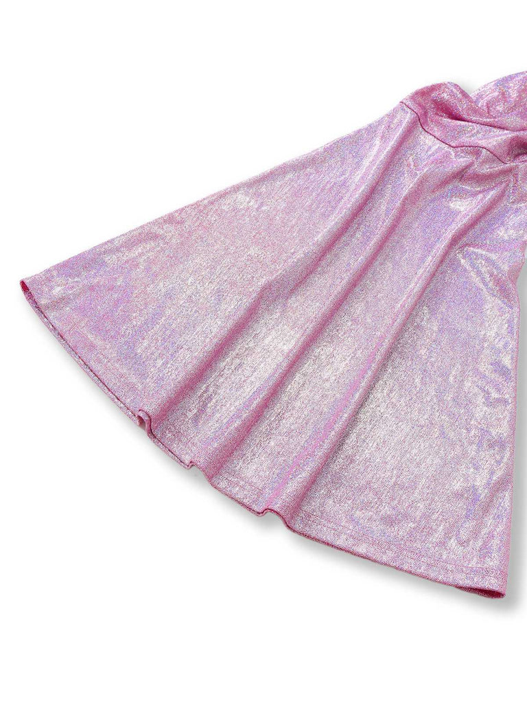 [Pré-vente] Combinaison à jambes larges rose à franges clignotantes années 1970