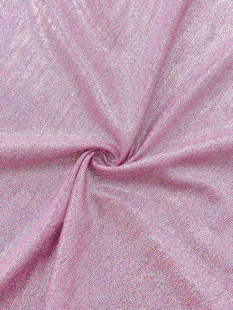 [Pré-vente] Combinaison à jambes larges rose à franges clignotantes années 1970