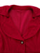 Manteau long à col cranté large en fausse laine des années 1940