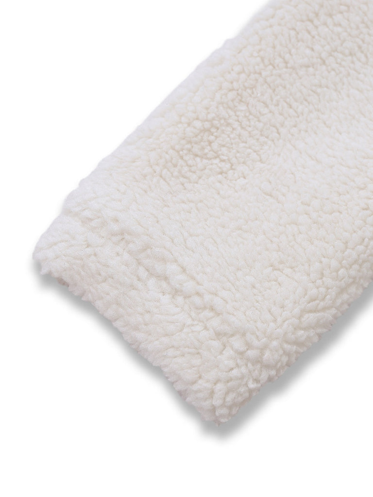 [Prévente] 2PCS Veste fausse laine et jupe plissée blanche et rouge années 1960