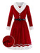 [Pré-vente] Robe de Noël en velours pelucheux et ceinture années 1950