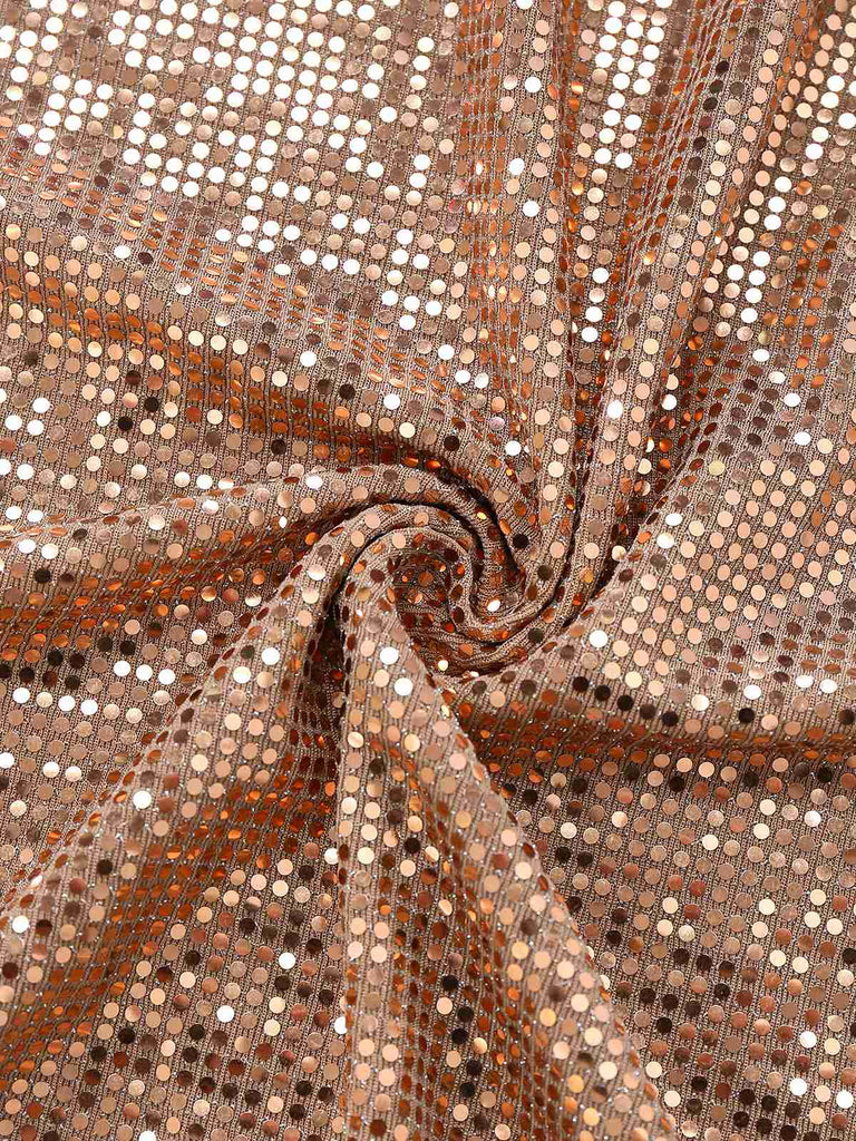 [Prévente] Robe marron à paillettes dos creux à bretelles années 1920