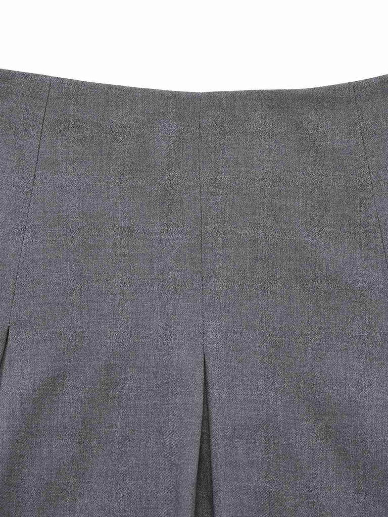 [Prévente] 2PCS hauts torsadés en maille et jupe plissée rouge et gris des années 60
