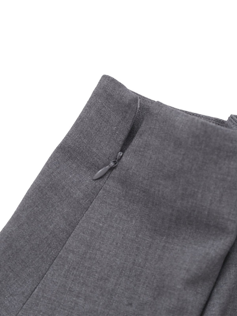 [Prévente] 2PCS hauts torsadés en maille et jupe plissée rouge et gris des années 60