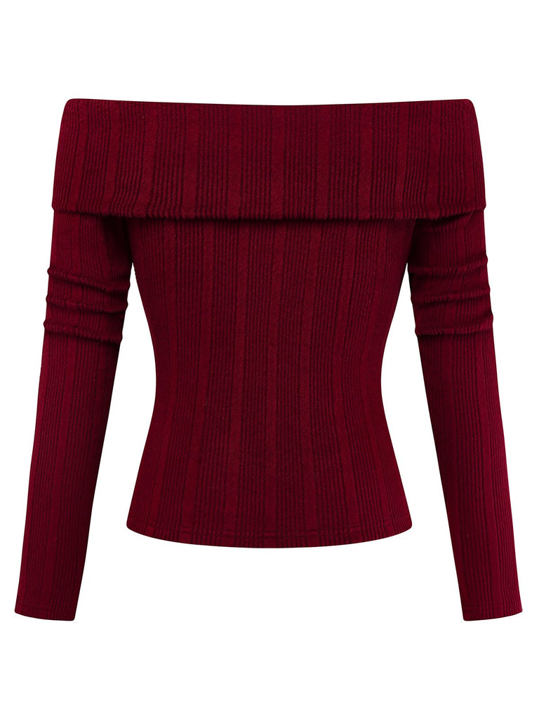 [Prévente] 2PCS hauts torsadés en maille et jupe plissée rouge et gris des années 60