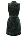 [Pré-vente] Robe verte en velours à pied-de-poule et paillettes années 1960