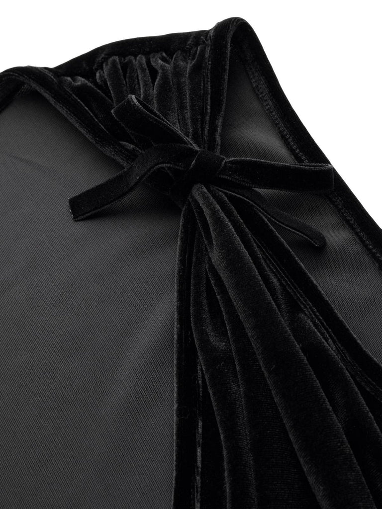 2PCS Combinaison noire en maille et velours des années 1950