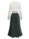 [Prévente] Robe Vert patchwork plissée col revers et cravate années 1930