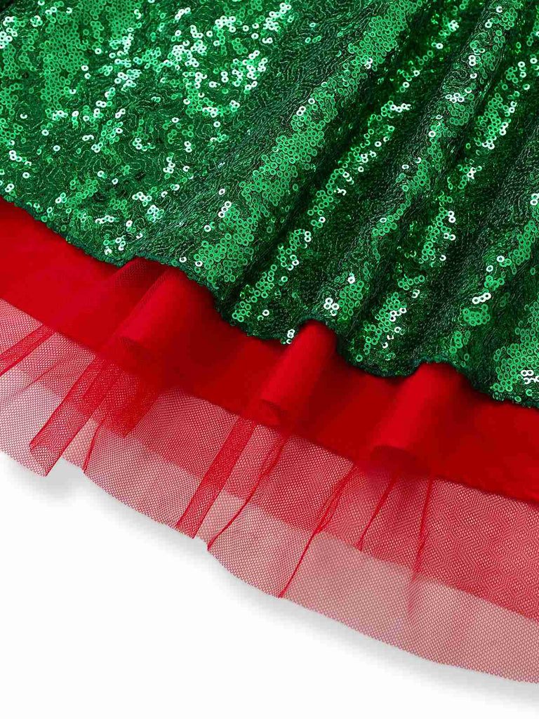 [Pré-vente] Robe de Noël avec nœud papillon et bretelle unique en maille des années 1970