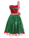 [Pré-vente] Robe de Noël avec nœud papillon et bretelle unique en maille des années 1970