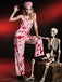 [Prévente] Combinaison sanglante Halloween rose col revers et ceinture années 1930