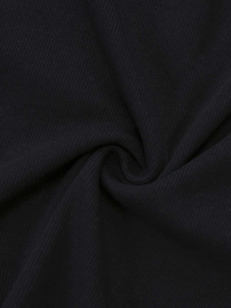 [Prévente] Haut en maille noire à col roulé et nœud décoratif années 50