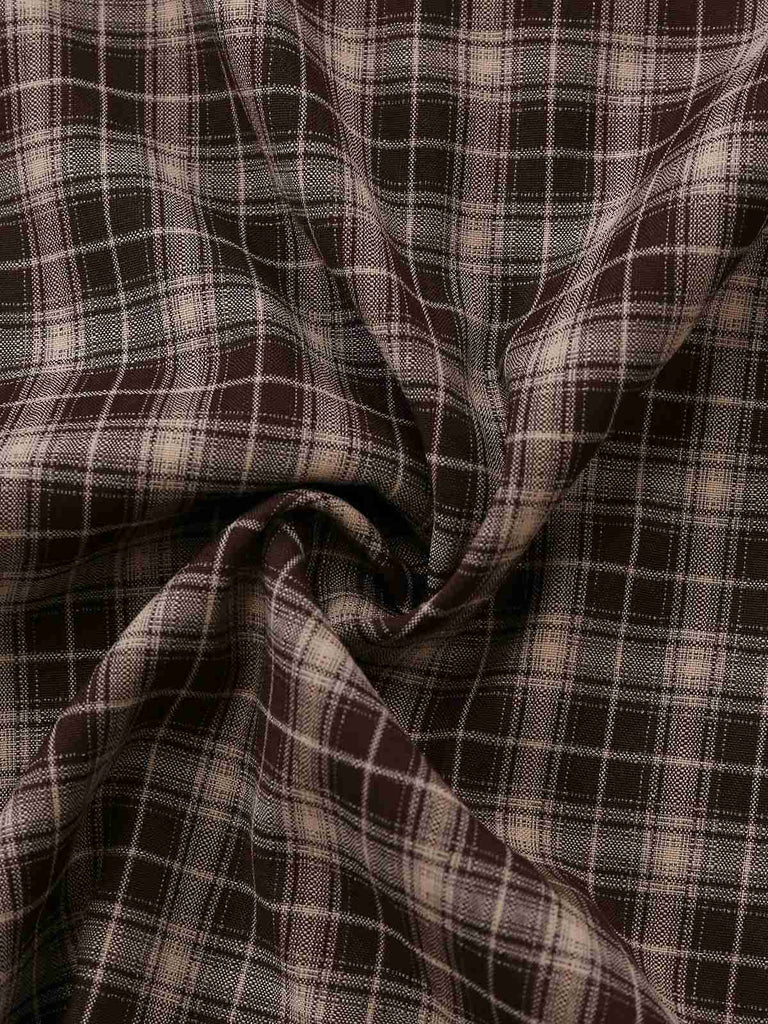 [Prévente] 2PCS marron style blouse et jupe à carreaux tricotées années 40