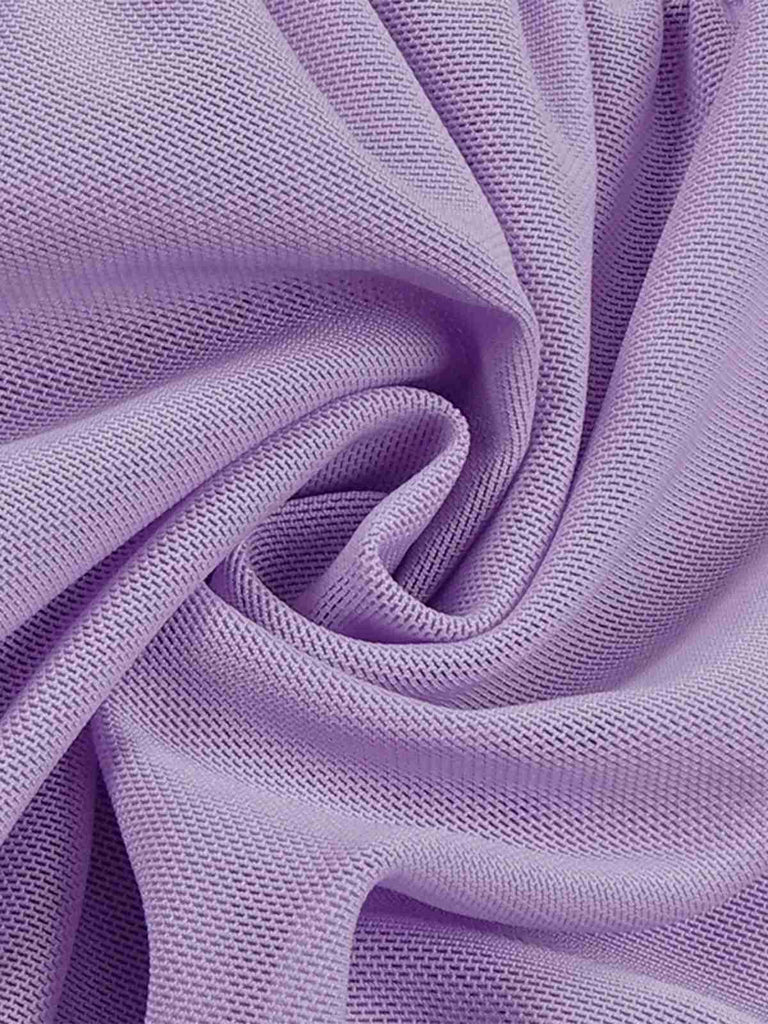 [Pré-vente] Robe en maille froncée à fleurs 3D lavande des années 1960