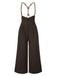[Prévente] [Grande taille] Pantalon à bretelles marron foncé à bretelles boutonné années 1950