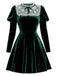 [Pré-vente] Robe victorienne en velours et dentelle verte des années 1960
