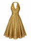 [Prévente] Robe dorée dos nu métallisée années 1970