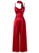 [Pré-vente] Combinaison rouge en satin à col bénitier et bretelles spaghetti des années 1930