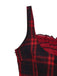[Prévente] Robe rouge et noire en résille à carreaux avec nœud années 50