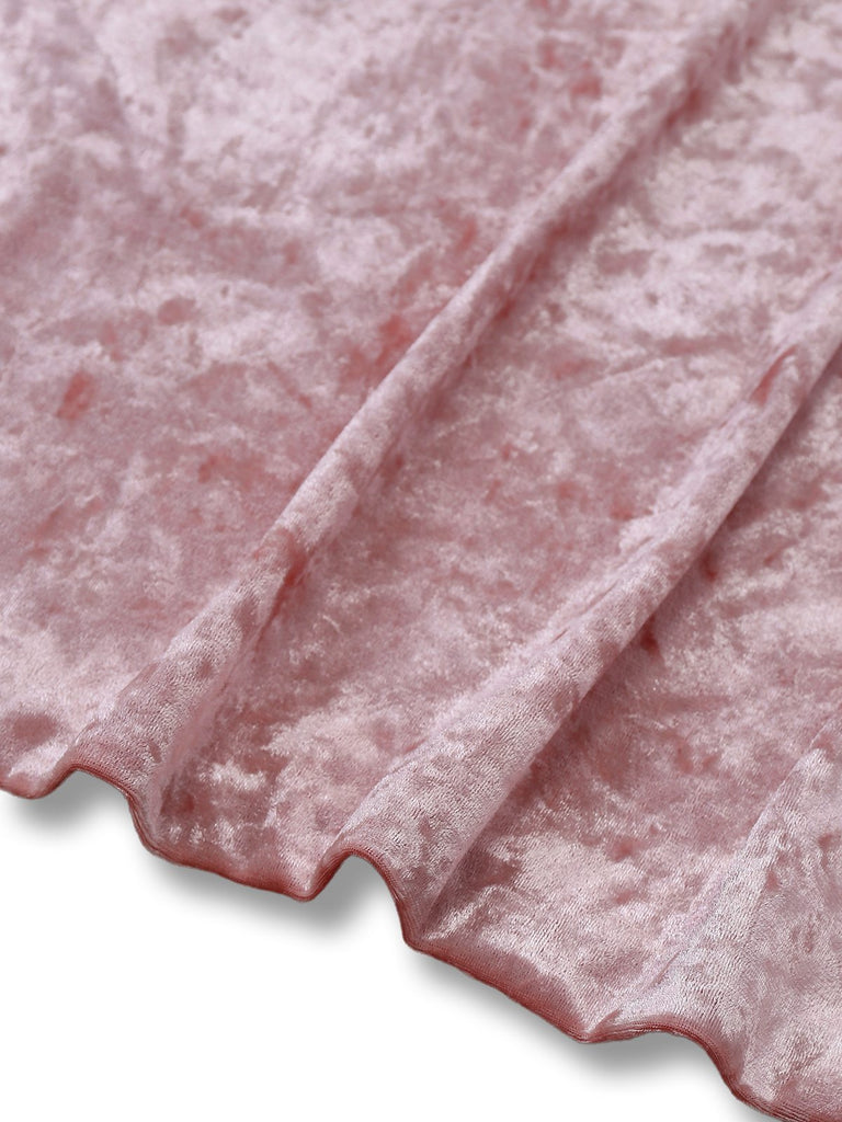 [Prévente] Peignoir rose en velours et dentelle brodé de fleurs des années 1930