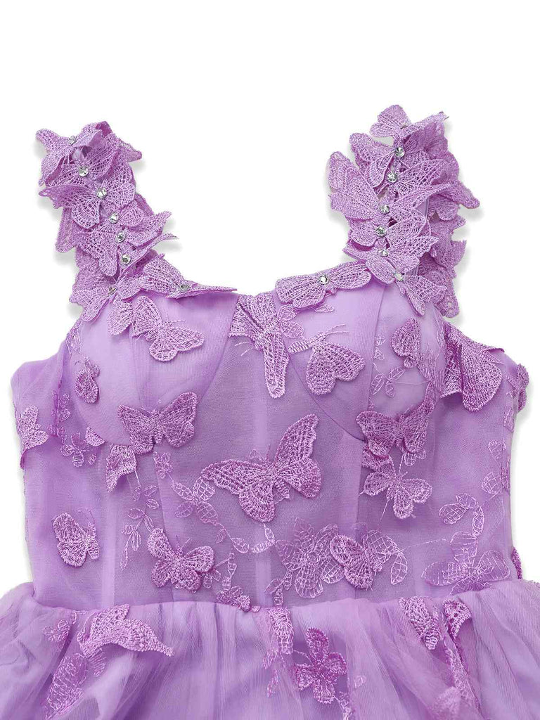 Robe Maxi Bretelles Épaghetti Papillons 3D Maille Années 1930