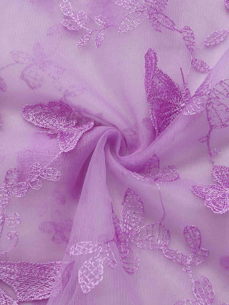 Robe Maxi Bretelles Épaghetti Papillons 3D Maille Années 1930