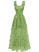 Robe Maxi Bretelles Épaghetti Papillons 3D Maille Années 1930
