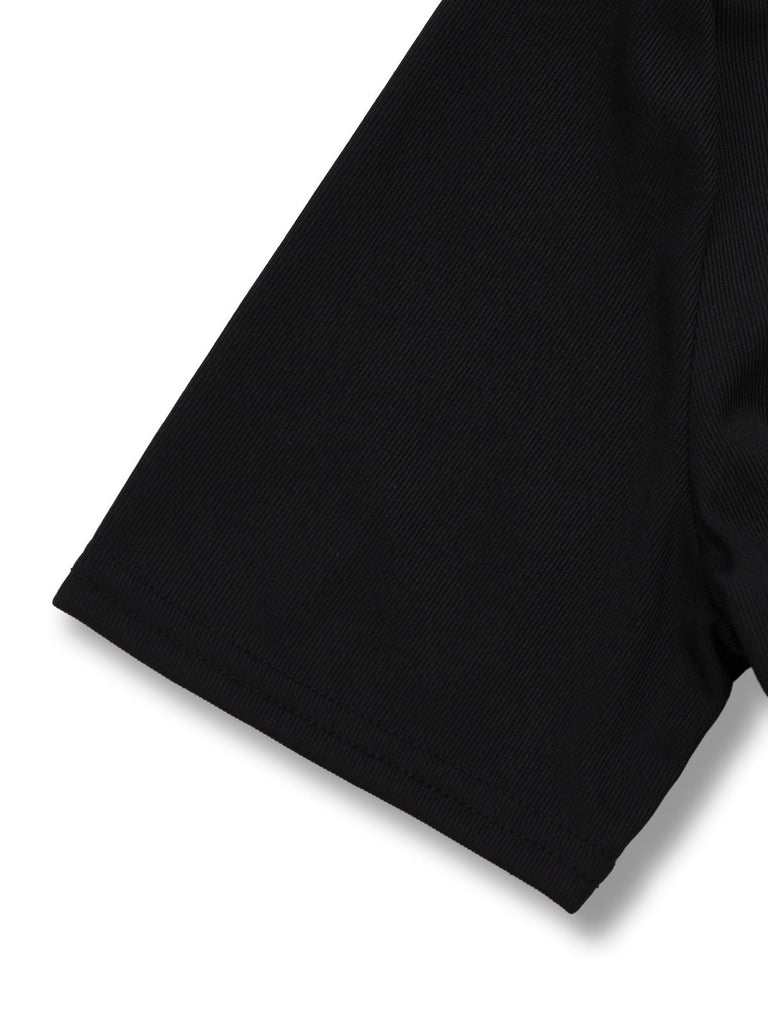 Robe kaki col carré imprimé peinture à l'encre de fleurs années 1970