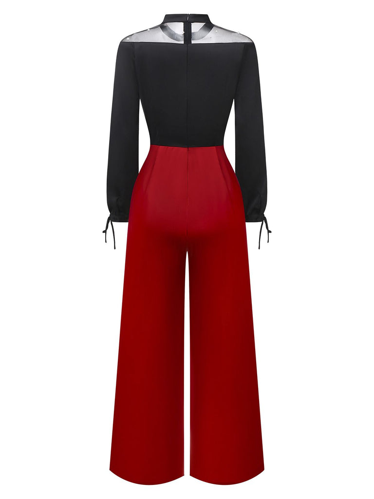 [Prévente] Combinaison noire en résille transparente et perles années 1930