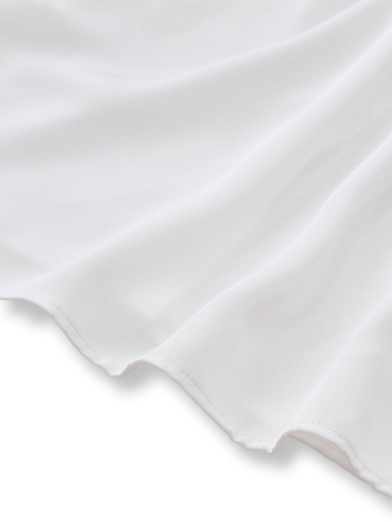 [Pré-vente] 2PCS chemisier blanc et pantalon salopette à carreaux noir des années 1940