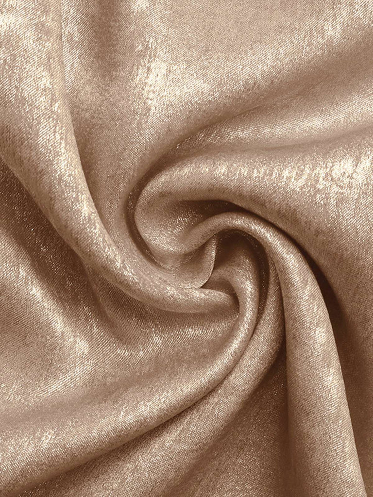 Haut scintillant doré à épaules dénudées à volants des années 1950