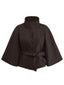 Veste cape à col roulé ceinturée unie années 1970