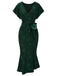 [Pré-vente] Robe sirène verte à pompons Bonhomme en pain d'épice des années 1930